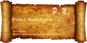 Poksi Nikoletta névjegykártya